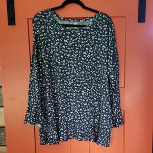 Celeste Green and Pink Floral Blouse.